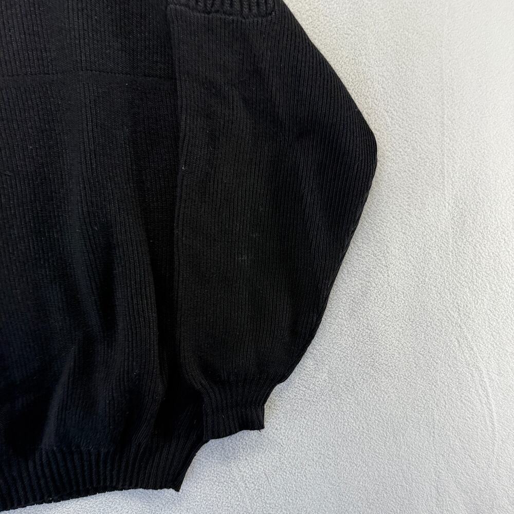Vintage Oberymeyer Sweater men's medium Black Quarter Zip Wool Blend Knit Ski - Picture 2 of 10